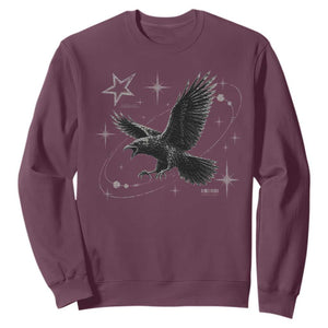 Raven Crow Y2k Sweatshirt Gothic Cyber Sigilism Occult Dark Academia Black Bird Graphic