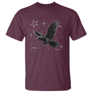 Raven Crow Y2k T Shirt Gothic Cyber Sigilism Occult Dark Academia Black Bird Graphic