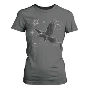Raven Crow Y2k T Shirt For Women Gothic Cyber Sigilism Occult Dark Academia Black Bird Graphic