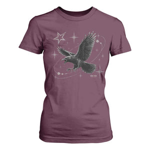 Raven Crow Y2k T Shirt For Women Gothic Cyber Sigilism Occult Dark Academia Black Bird Graphic