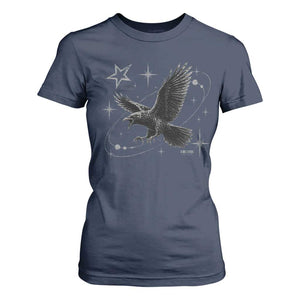 Raven Crow Y2k T Shirt For Women Gothic Cyber Sigilism Occult Dark Academia Black Bird Graphic