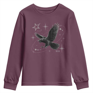 Raven Crow Y2k Youth Sweatshirt Gothic Cyber Sigilism Occult Dark Academia Black Bird Graphic