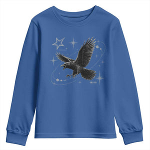 Raven Crow Y2k Youth Sweatshirt Gothic Cyber Sigilism Occult Dark Academia Black Bird Graphic