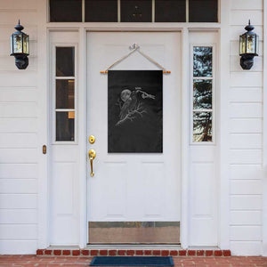 Skeleton Hand Boop Raven Garden Flag Funny Spooky Halloween Crow Moon Graphic