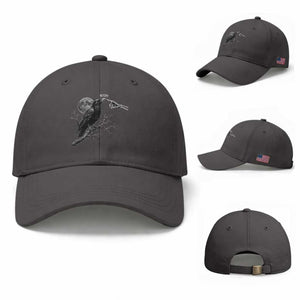 Skeleton Hand Boop Raven Baseball Cap Funny Spooky Halloween Crow Moon Graphic