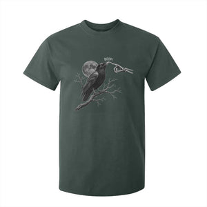 Skeleton Hand Boop Raven T Shirt For Kid Funny Spooky Halloween Crow Moon Graphic