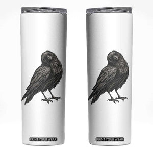 Curious Raven Crow Skinny Tumbler Vintage Dark Academia Gothic Black Bird Graphic