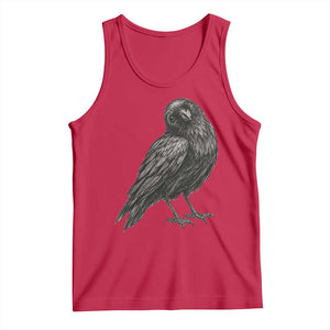 Curious Raven Crow Tank Top Vintage Dark Academia Gothic Black Bird Graphic