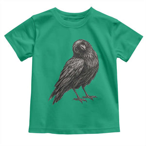 Curious Raven Crow Toddler T Shirt Vintage Dark Academia Gothic Black Bird Graphic