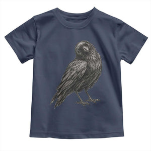 Curious Raven Crow Toddler T Shirt Vintage Dark Academia Gothic Black Bird Graphic