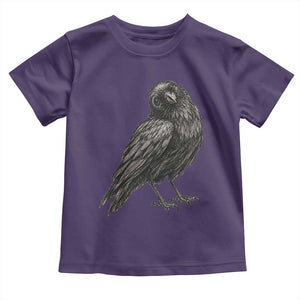 Curious Raven Crow Toddler T Shirt Vintage Dark Academia Gothic Black Bird Graphic