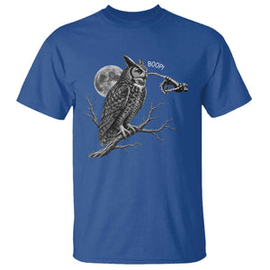 Skeleton Hand Boop Owl T Shirt Funny Spooky Halloween Moon Graphic