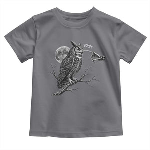 Skeleton Hand Boop Owl Toddler T Shirt Funny Spooky Halloween Moon Graphic