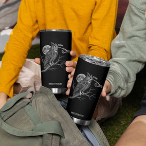 Skeleton Hand Boop Owl Tumbler Cup Funny Spooky Halloween Moon Graphic