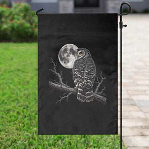 Owl Full Moon Graphic Garden Flag Vintage Dark Academia Bird