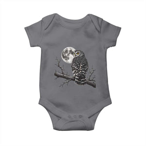 Owl Full Moon Graphic Baby Onesie Vintage Dark Academia Bird