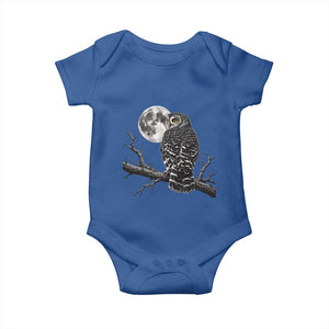 Owl Full Moon Graphic Baby Onesie Vintage Dark Academia Bird