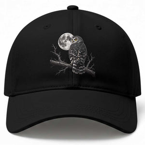 Owl Full Moon Graphic Baseball Cap Vintage Dark Academia Bird