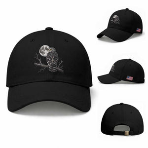 Owl Full Moon Graphic Baseball Cap Vintage Dark Academia Bird
