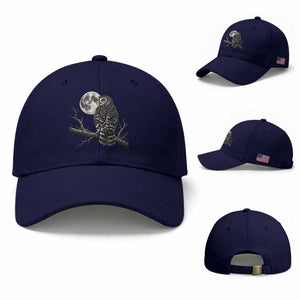 Owl Full Moon Graphic Baseball Cap Vintage Dark Academia Bird