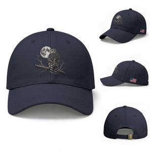 Owl Full Moon Graphic Baseball Cap Vintage Dark Academia Bird