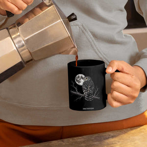 Owl Full Moon Graphic Coffee Mug Vintage Dark Academia Bird