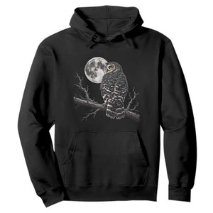 Owl Full Moon Graphic Hoodie Vintage Dark Academia Bird