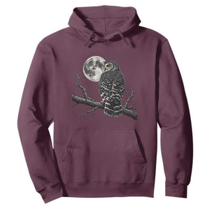 Owl Full Moon Graphic Hoodie Vintage Dark Academia Bird