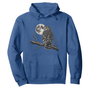 Owl Full Moon Graphic Hoodie Vintage Dark Academia Bird