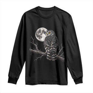 Owl Full Moon Graphic Long Sleeve Shirt Vintage Dark Academia Bird