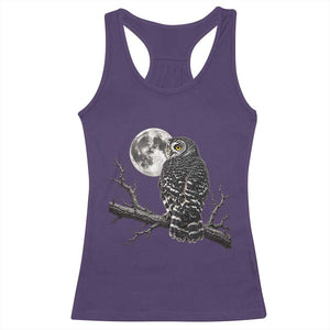 Owl Full Moon Graphic Racerback Tank Top Vintage Dark Academia Bird