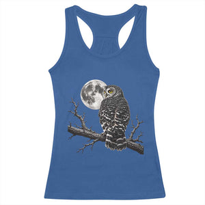 Owl Full Moon Graphic Racerback Tank Top Vintage Dark Academia Bird