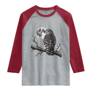 Owl Full Moon Graphic Raglan Shirt Vintage Dark Academia Bird