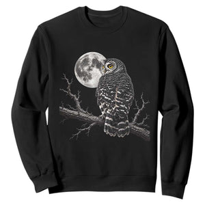 Owl Full Moon Graphic Sweatshirt Vintage Dark Academia Bird