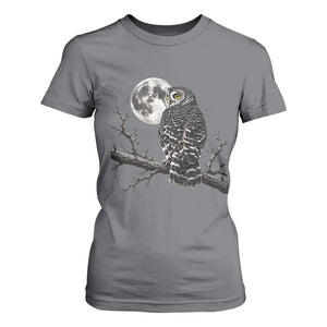 Owl Full Moon Graphic T Shirt For Women Vintage Dark Academia Bird