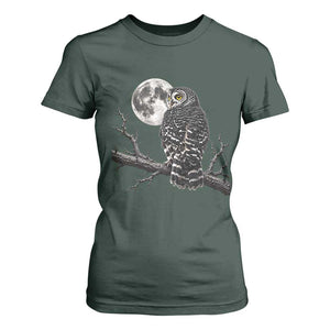 Owl Full Moon Graphic T Shirt For Women Vintage Dark Academia Bird