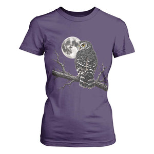 Owl Full Moon Graphic T Shirt For Women Vintage Dark Academia Bird