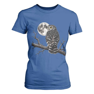 Owl Full Moon Graphic T Shirt For Women Vintage Dark Academia Bird