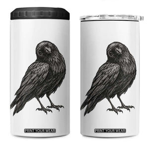 Winking Raven Crow 4 in 1 Can Cooler Tumbler Vintage Dark Academia Funny Bird Graphic