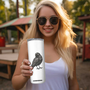 Winking Raven Crow Skinny Tumbler Vintage Dark Academia Funny Bird Graphic