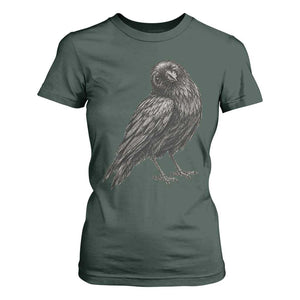 Winking Raven Crow T Shirt For Women Vintage Dark Academia Funny Bird Graphic