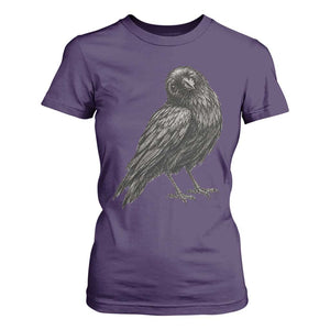 Winking Raven Crow T Shirt For Women Vintage Dark Academia Funny Bird Graphic