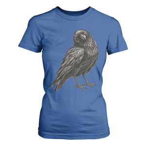 Winking Raven Crow T Shirt For Women Vintage Dark Academia Funny Bird Graphic