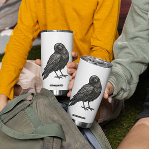 Winking Raven Crow Tumbler Cup Vintage Dark Academia Funny Bird Graphic