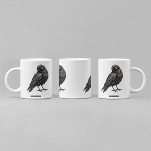 Winking Raven Crow Coffee Mug Vintage Dark Academia Funny Bird Graphic