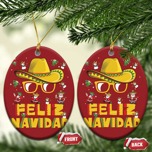 Mexico Xmas Christmas Ornament Feliz Navidad Sombrero TS10 Oval Red Print Your Wear