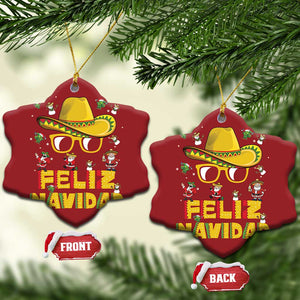 Mexico Xmas Christmas Ornament Feliz Navidad Sombrero TS10 Snow Flake Red Print Your Wear