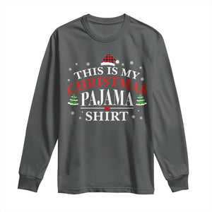 Funny Christmas Pajama Long Sleeve Shirt PJ PJS for Family TS10 Dark Heather Print Your Wear