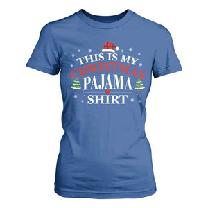 Funny Christmas Pajama T Shirt For Women PJ PJS for Family TS10 Royal Blue Print Your Wear