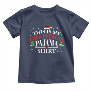 Funny Christmas Pajama Toddler T Shirt PJ PJS for Family TS10 Navy Print Your Wear